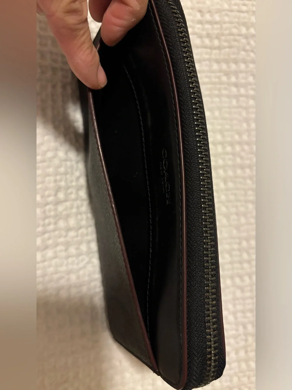 Coach Black wallet with Smooth Logo Panel